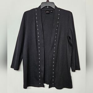Rafaella black cardigan sweater with silver detail size M
